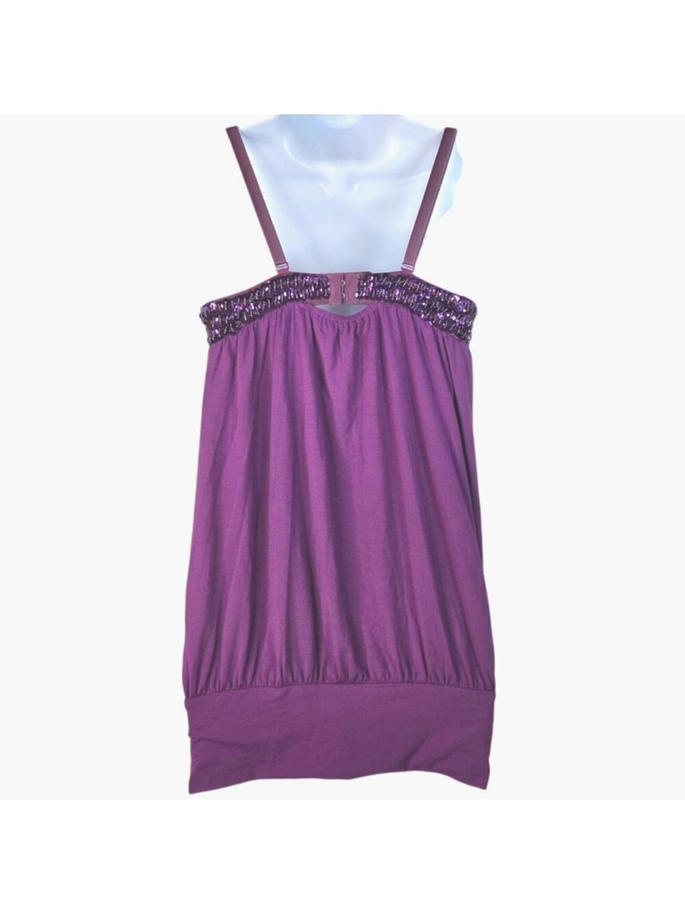 MCM Womens Purple Rhinestone Embellished Dress M Mini Short - Picture 3 of 7